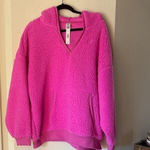 PINK Victoria's Secret Fuchsia Sherpa Hoodie